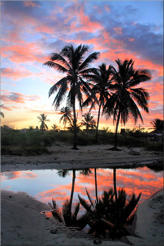 cuba guanabo sunrise beach palms clouds reflection inexplore