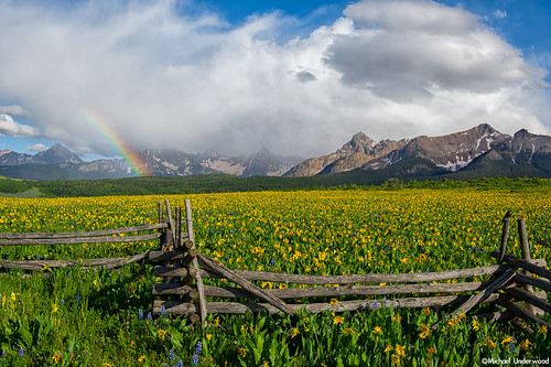 summer storm rain landscape rainbow colorado telluride ridgway lastdollarroad