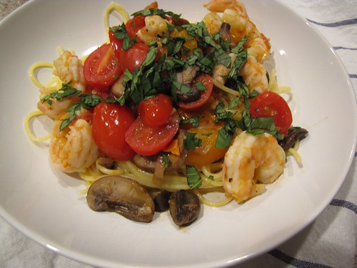 Linguini with Shrimp & Little Tomatoes