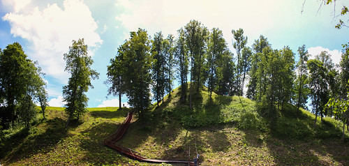 panorama landscape view hill lithuania