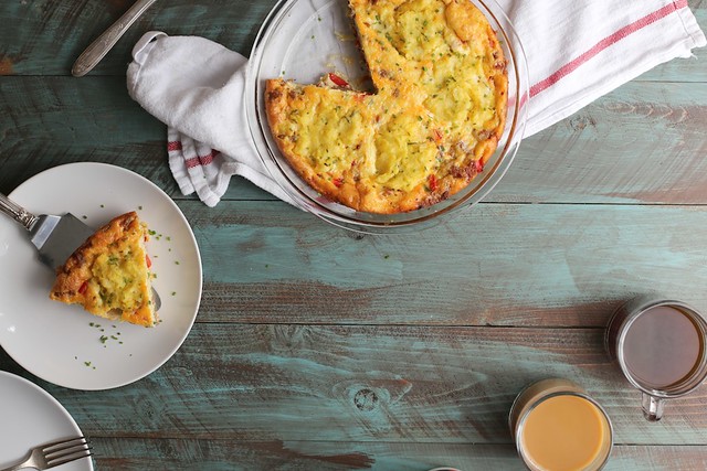 Sausage Cheddar and Grits Frittata