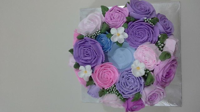 Korean Fresh Cream Flowers Wreath Cake from Sugar Treats Cake Studio