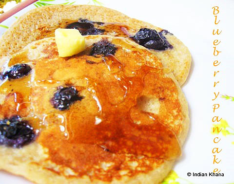 Eggless Blueberry Pancake