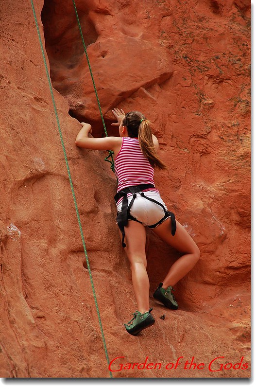 Climbing the beautiful red rock at Garden of the Gods