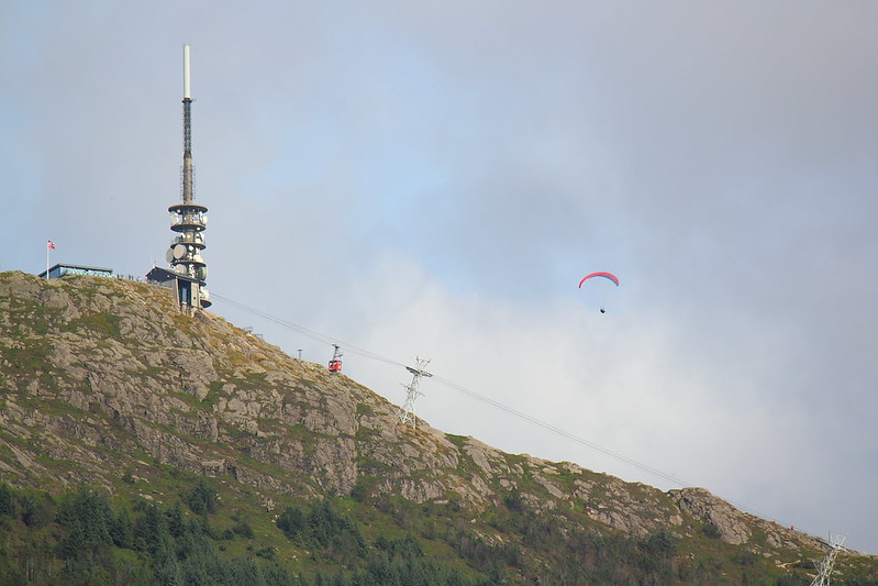 Paragliders at Mt. Ulriken