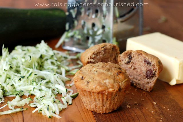 Cinnamon Raisin Zucchini Muffins :: Gluten, Egg, Nut, Dairy, & Refined Sugar Free