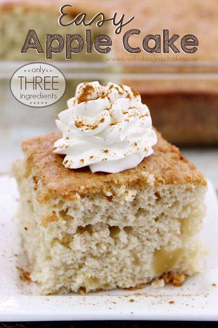 With only 3 ingredients, this Easy Apple Cake is perfect for Fall Baking! #apples #fallbaking