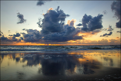 sunset sea summer sky holland water weather clouds reflections waves view canoneos bergenaanzee coth5