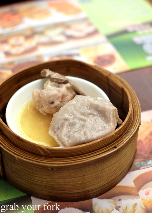 Pork liver and pork stomach siu mai at the Michelin-starred Tim Ho Wan, Sham Shui Po, Hong Kong
