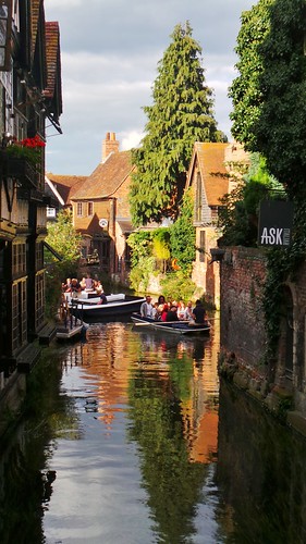 people tree canal kent pub canterbury boating relection