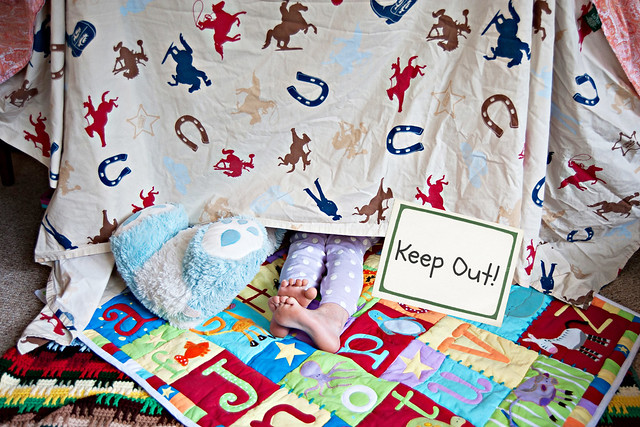 Keep Out! sign on an Indoor Fort For Kids from Flickr via Wylio