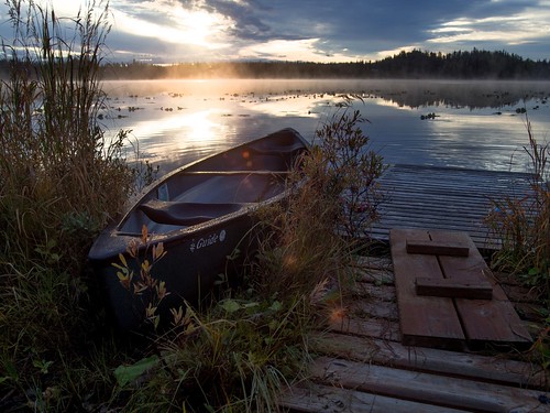 morning lake alaska sunrise canoe