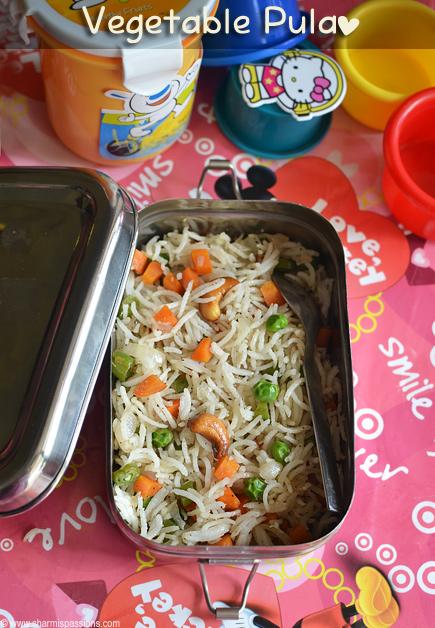 vegetable pulao / veg pulao - kids lunchbox idea 25