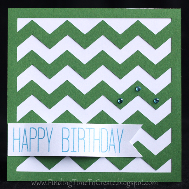 Chevron Birthday Card - green