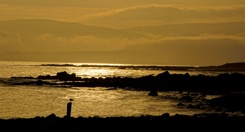 sunset sea golden coast scotland unitedkingdom arran turbines ayrshire blackwaterfoot