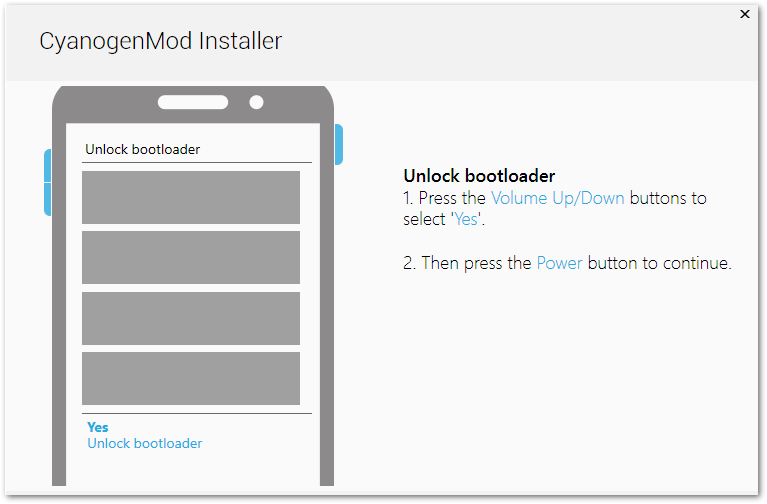 Odblokowywanie bootloadera w CyanogenMod Installer