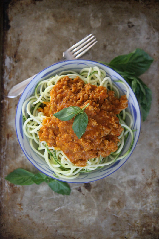 Turkey Bolognese with Zucchini Noodles