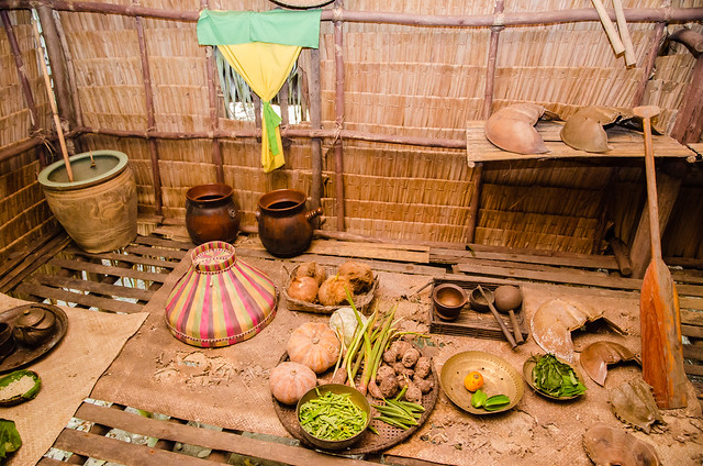 Bajau cooking utensils on display at the village