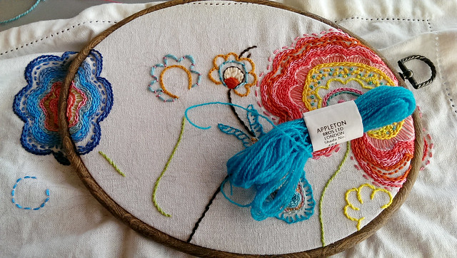 crewel wool + embroidery thread
