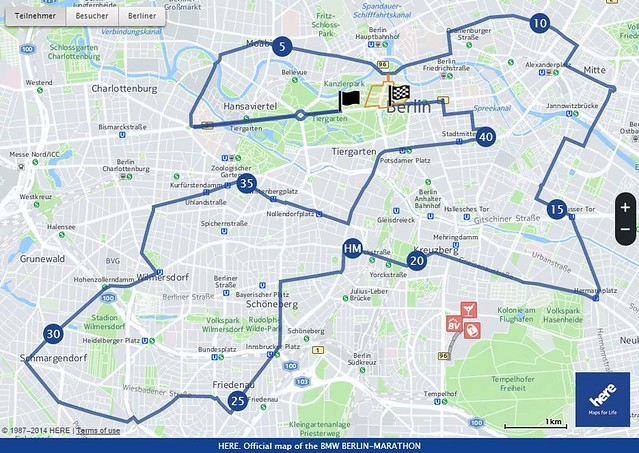 Ruta oficial del BMW Berlin-Marathon