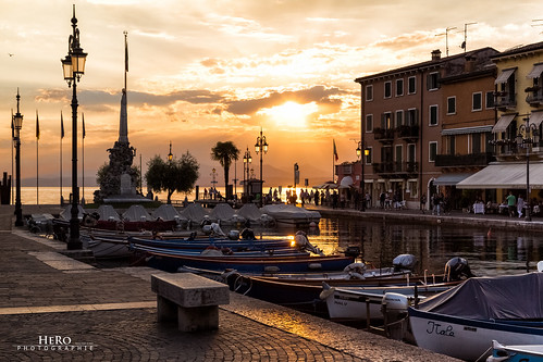 italien sunset italy harbor 2014 lazise venetien lagodelgarda