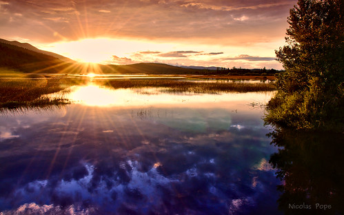 sunset lake slovenia cerknica