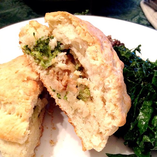 Dinner: meatless pies in buttermilk herb biscuits from Everyday Vegan Eats. #vegan www.good-good-things.com