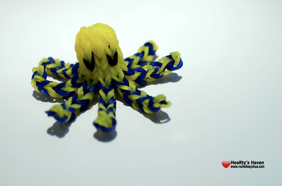 Yellow Blue Octopus 3D Loom Charm