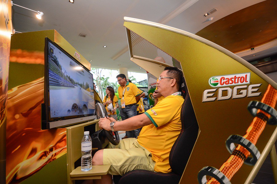 Participants enjoying themselves in the racing game at the Rio in Asia, Phuket event