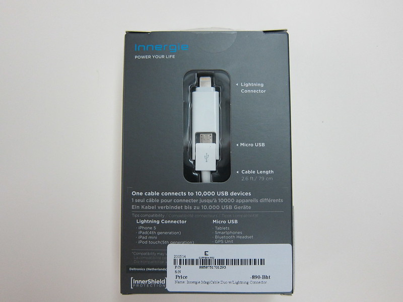 Innergie MagiCable Duo With Lightning Connector (2014) - Box Back