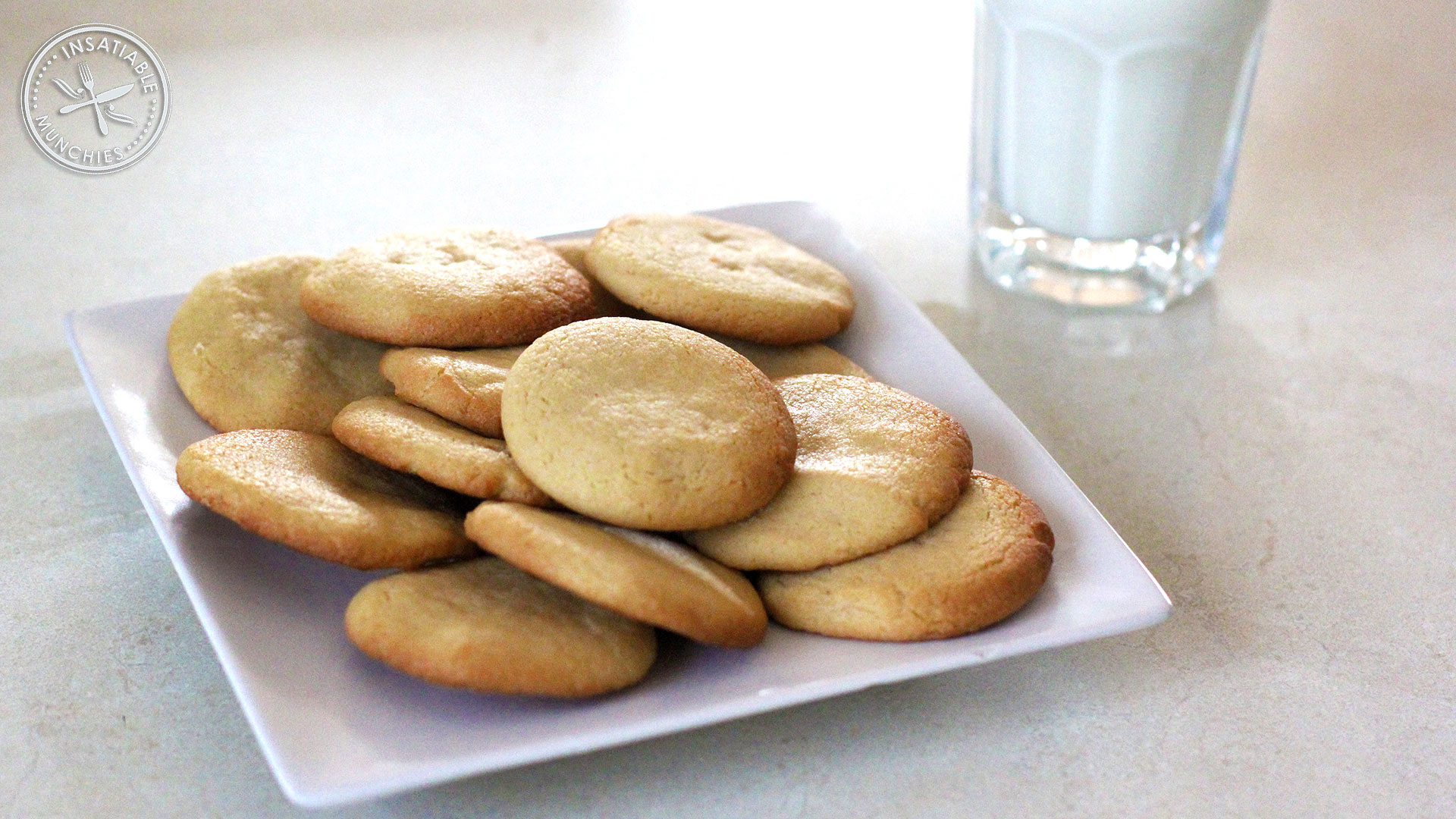 Plate of cookies, with milk