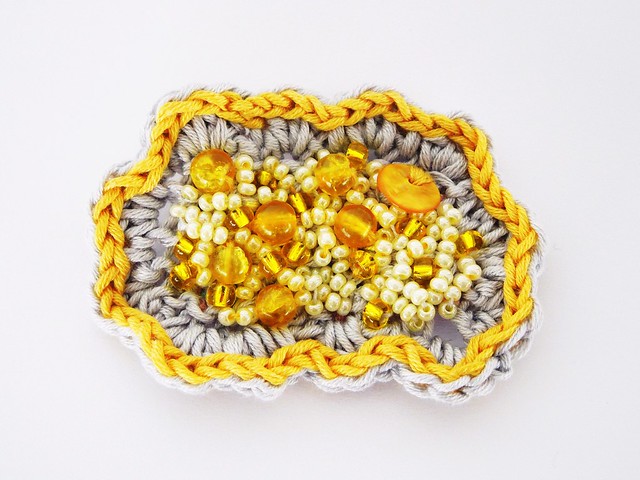 Beaded crochet brooches - Handmade by TwinkleShine on Etsy