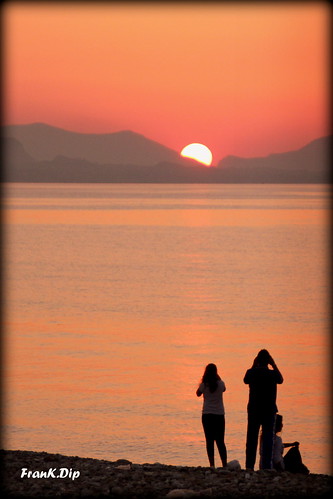 sunset sea montagne tramonto mare sole sicilia gabbiano monti brindisi orizzonte frankdip