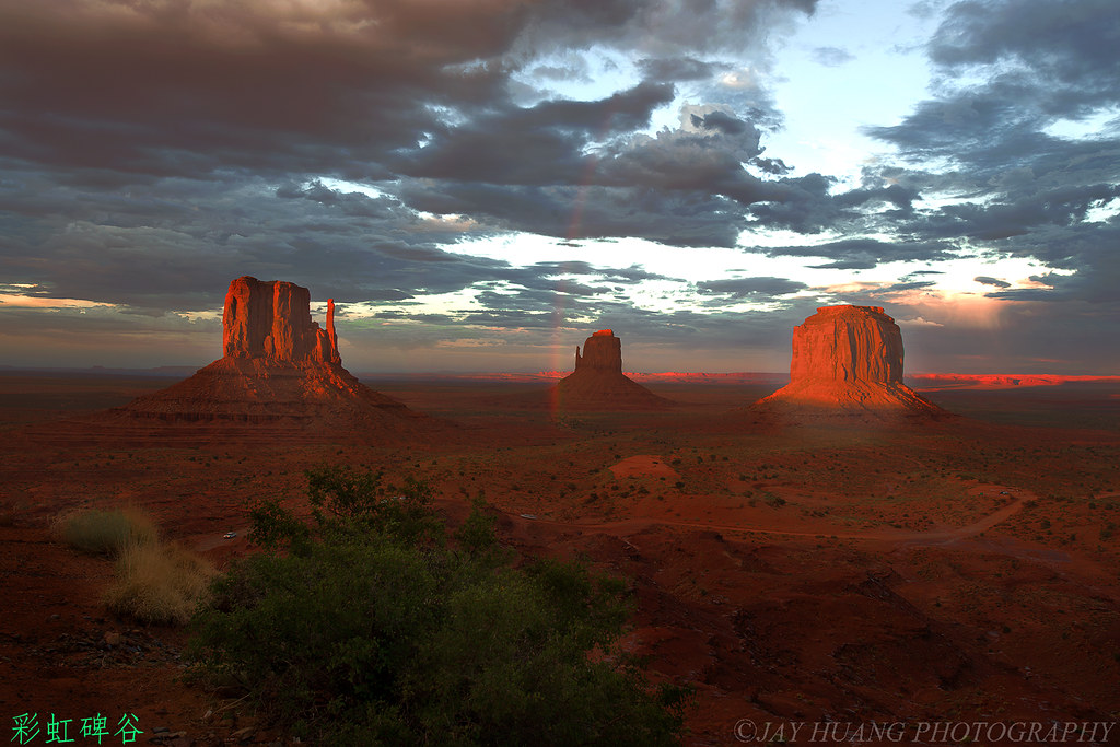 Rainbow and Sunset at Monument Valley
