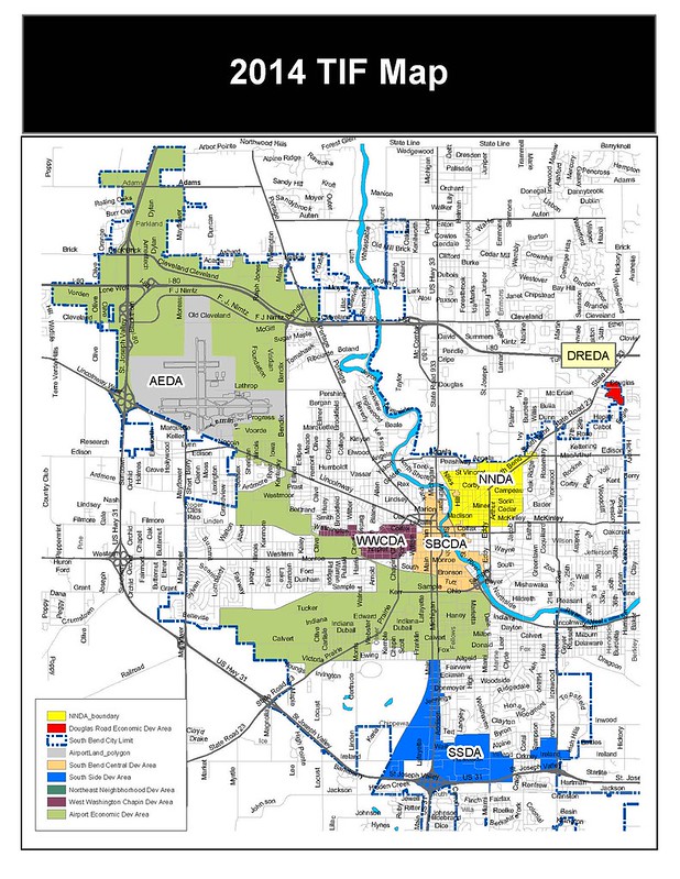 South Bend TIF Map 2014