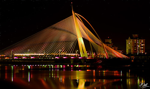 lighting bridge lake reflection water night landscape malaysia putrajaya putrajayamalaysia putrajayabridge