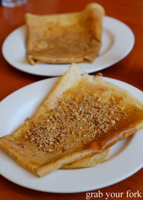 Crepe with almond praline at Breizoz French Creperie, Fitzroy