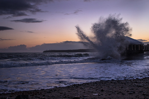 ireland sunset sea sky sun water set seaside high scenery waves tide splash waterford tramore