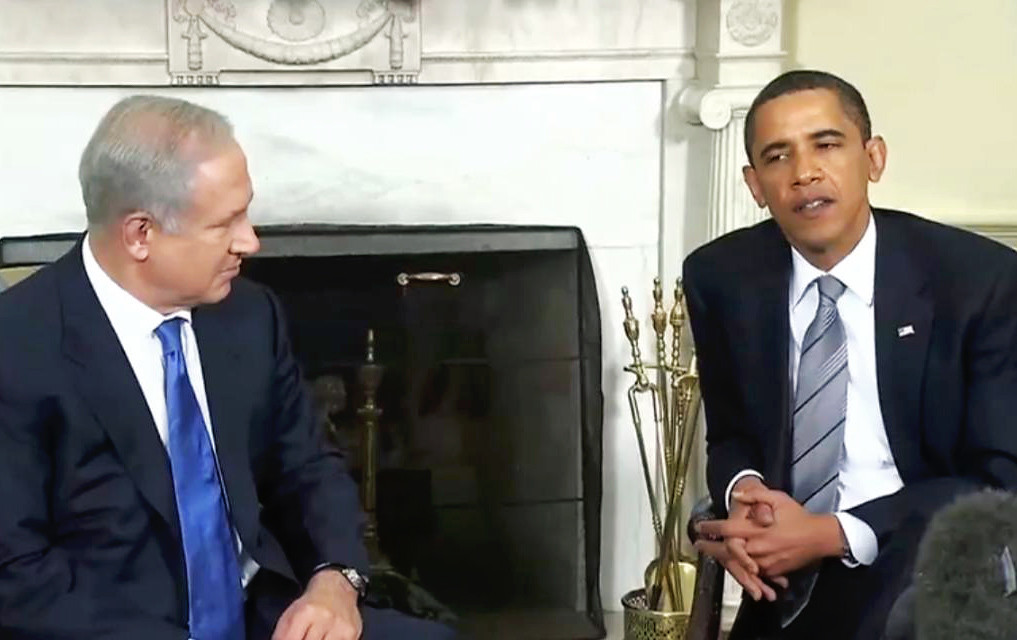 President Barack Obama with Israeli PM Benjamin Netanyahu in the Oval Office