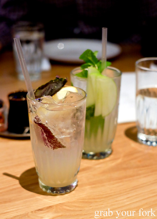 Shiso crazy and apple mojito mocktails at Supernormal, Melbourne