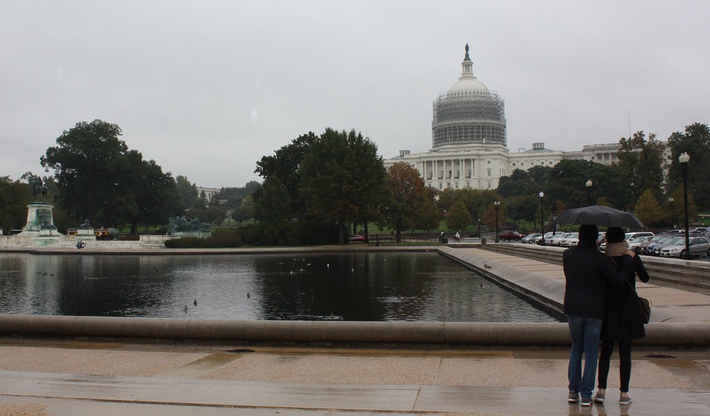 Washington DC Couples in the rain