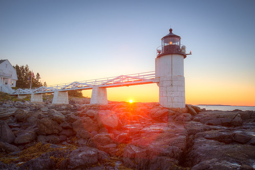 lighthouse sunrise unitedstates maine stgeorge portclyde marshallpointlight mainephotography