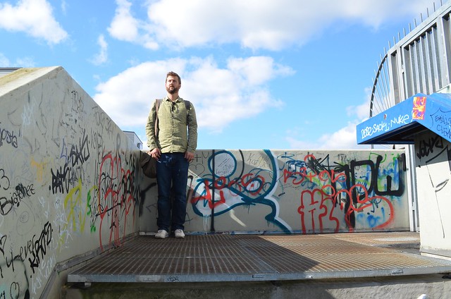 Berlin Steglitz Bierpinsel graffiti stairs and Russ
