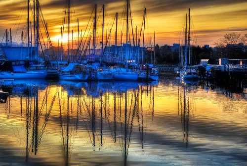 city urban water sunrise boats nikon granvilleisland vancouverbc hdr onone d60 photomatix tonemapped