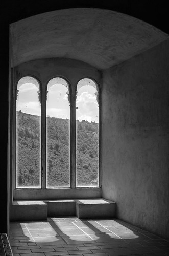 blackandwhite bw france castle window languedocroussillon castelnou