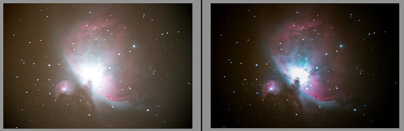single exposure before and after