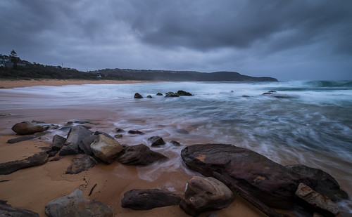 sky beach water clouds landscape seaside sand rocks australia nsw newsouthwales fujifilm killcare xt1