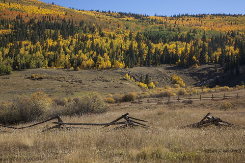 mountains fence landscape fallcolors wilderness aspen quakingaspen wondersofnature earthnaturelife bigbluecreek
