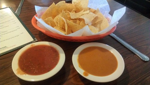 Chips and Salsa and Bean Dip