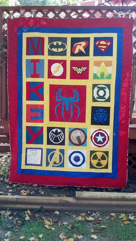 Mikey's quilt - I did the quilting and binding only